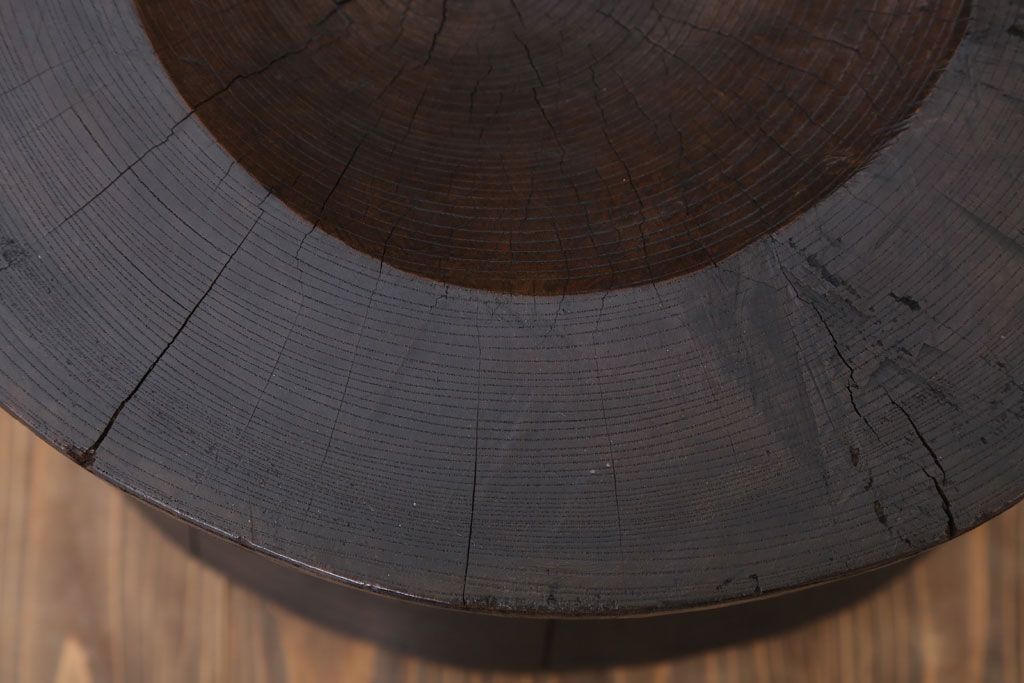 和製アンティーク 古い臼(うす)のリメイクチェア(椅子)(1)