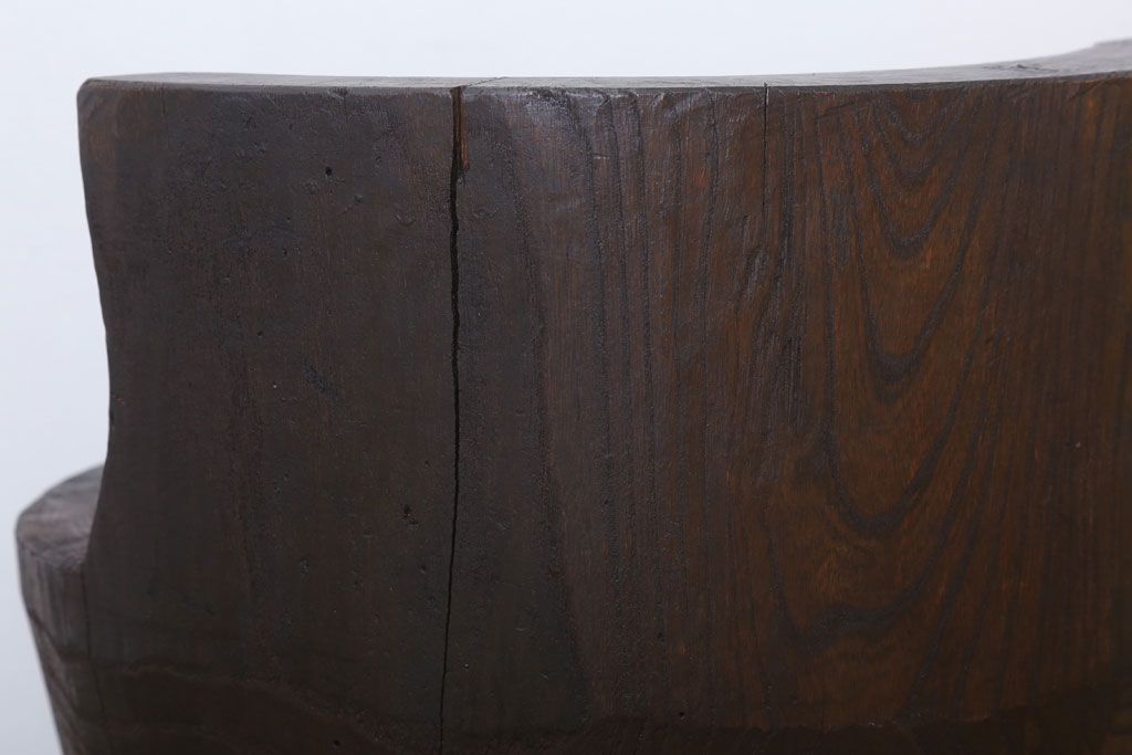 和製アンティーク 古い臼(うす)のリメイクチェア(椅子)(1)