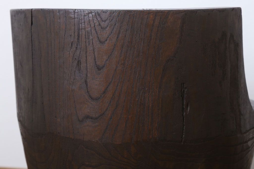 和製アンティーク 古い臼(うす)のリメイクチェア(椅子)(1)