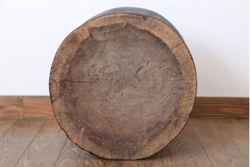 和製アンティーク 古い臼(うす)のリメイクチェア(椅子)(1)