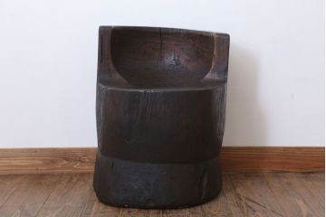 和製アンティーク 古い臼のリメイクチェア(椅子)(2)