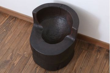 和製アンティーク 古い臼のリメイクチェア(椅子)(2)