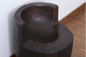 和製アンティーク 古い臼のリメイクチェア(椅子)(2)