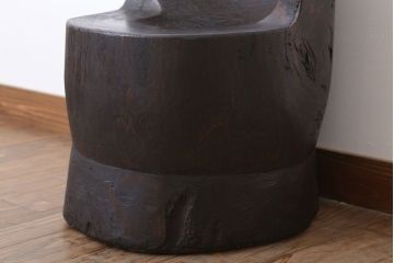和製アンティーク 古い臼のリメイクチェア(椅子)(2)