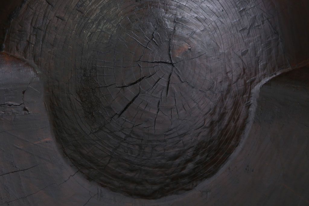 和製アンティーク 古い臼のリメイクチェア(椅子)(2)