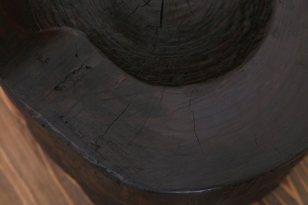 和製アンティーク 古い臼のリメイクチェア(椅子)(2)