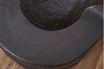 和製アンティーク 古い臼のリメイクチェア(椅子)(2)