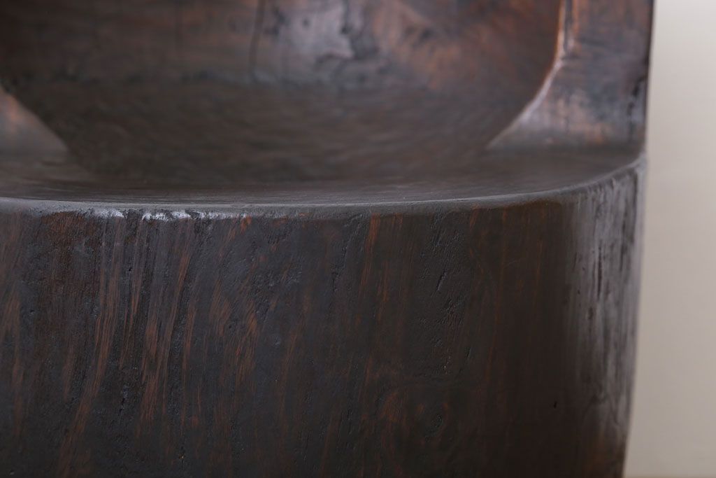 和製アンティーク 古い臼のリメイクチェア(椅子)(2)