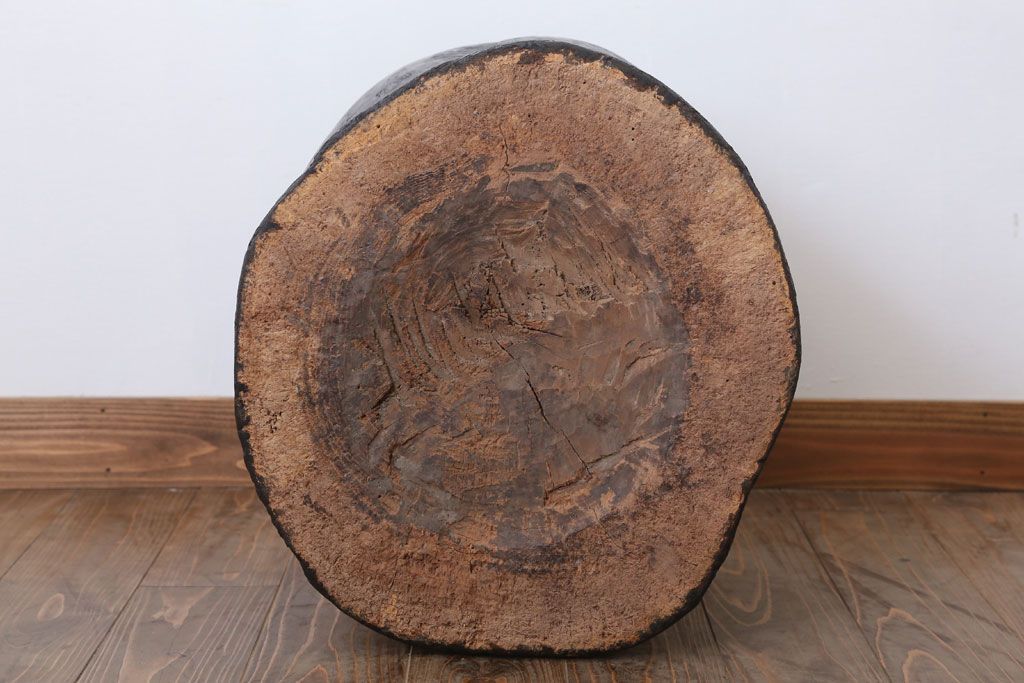 和製アンティーク 古い臼のリメイクチェア(椅子)(2)