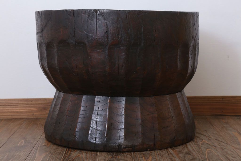 アンティーク雑貨　古民具・骨董　明治〜大正　古い木の臼(うす)