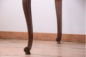 アンティーク家具　パーケット天板　ウォールナット材　フランスアンティーク　猫脚のドローリーフテーブル