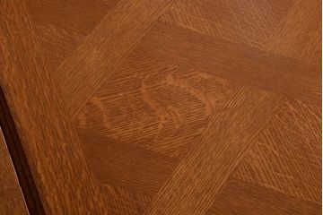 ヴィンテージ家具　フランスビンテージ　パーケット天板　オーク材　猫脚のダイニングテーブル (エクステンションテーブル)(2)