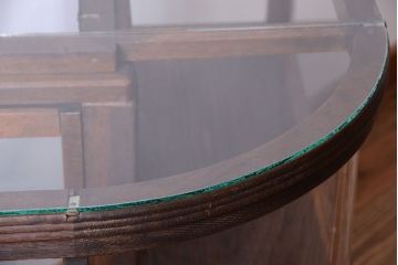 アンティーク家具　和製アンティークの小ぶりなRガラスケース(ショーケース)