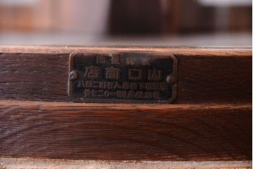 アンティーク家具　和製アンティークの小ぶりなRガラスケース(ショーケース)