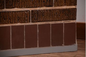 アンティーク家具　和製アンティークの小ぶりなRガラスケース(ショーケース)