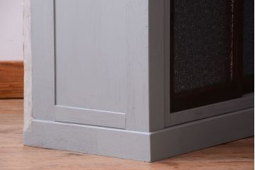 アンティーク家具　和製アンティークの小ぶりなRガラスケース(ショーケース)