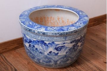 アンティーク雑貨　大振りなアンティーク瀬戸火鉢