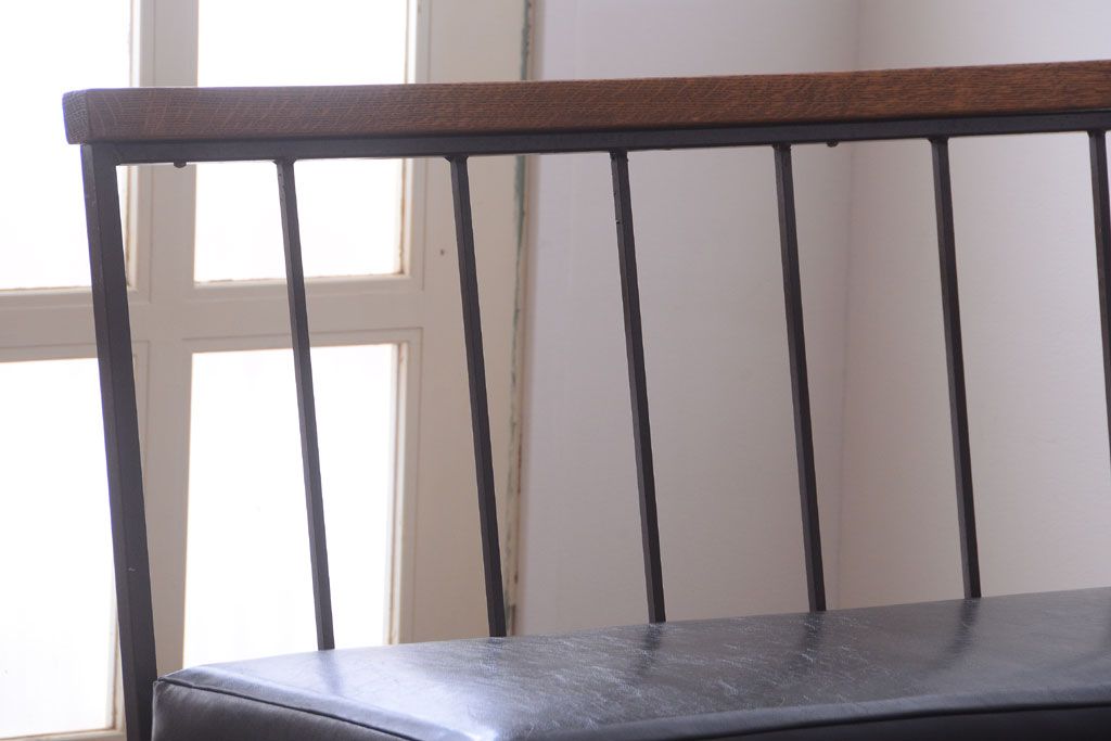 ヴィンテージ家具　シンプルデザイン　ビンテージベンチ2脚セット(ソファ)