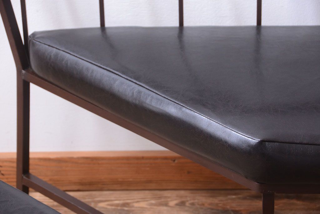 ヴィンテージ家具　シンプルデザイン　ビンテージベンチ2脚セット(ソファ)