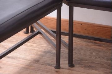 ヴィンテージ家具　シンプルデザイン　ビンテージベンチ2脚セット(ソファ)