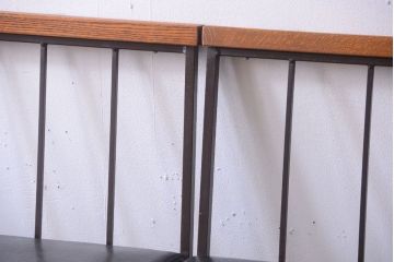 ヴィンテージ家具　シンプルデザイン　ビンテージベンチ2脚セット(ソファ)