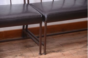 ヴィンテージ家具　シンプルデザイン　ビンテージベンチ2脚セット(ソファ)