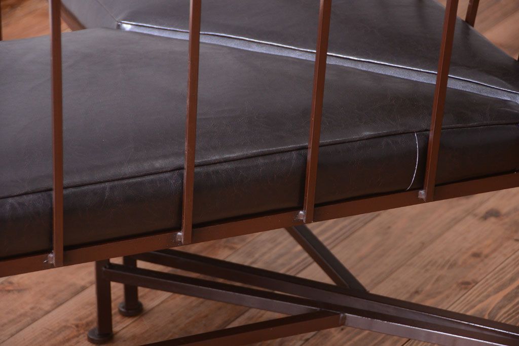 ヴィンテージ家具　シンプルデザイン　ビンテージベンチ2脚セット(ソファ)