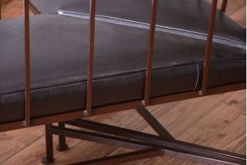 ヴィンテージ家具　シンプルデザイン　ビンテージベンチ2脚セット(ソファ)