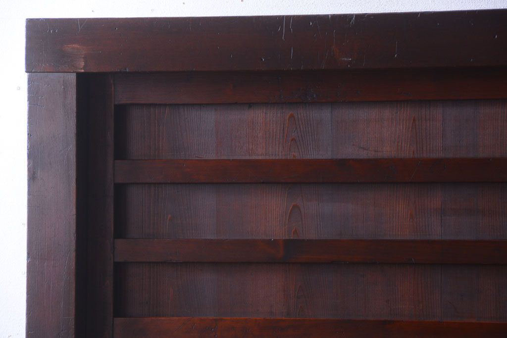 アンティーク家具　古民具・骨董　明治〜大正　横桟引き戸のアンティーク重ね水屋箪笥