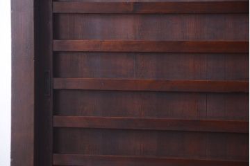 アンティーク家具　古民具・骨董　明治〜大正　横桟引き戸のアンティーク重ね水屋箪笥