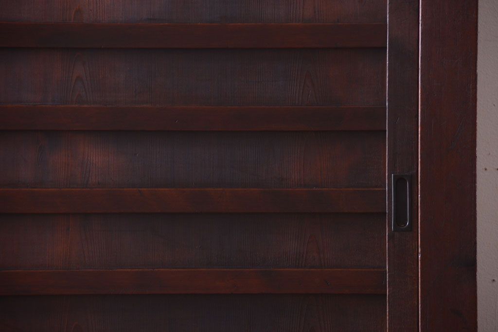 アンティーク家具　古民具・骨董　明治〜大正　横桟引き戸のアンティーク重ね水屋箪笥