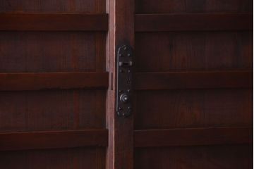 アンティーク家具　古民具・骨董　明治〜大正　横桟引き戸のアンティーク重ね水屋箪笥