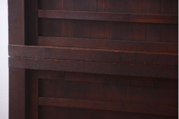 アンティーク家具　古民具・骨董　明治〜大正　横桟引き戸のアンティーク重ね水屋箪笥