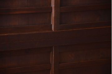 アンティーク家具　古民具・骨董　明治〜大正　横桟引き戸のアンティーク重ね水屋箪笥