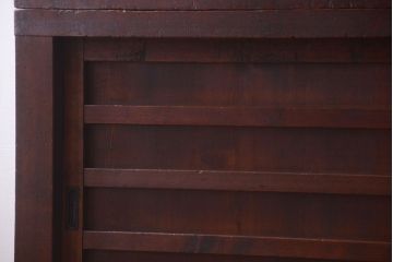 アンティーク家具　古民具・骨董　明治〜大正　横桟引き戸のアンティーク重ね水屋箪笥