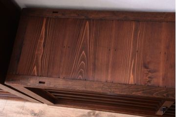 アンティーク家具　古民具・骨董　明治〜大正　横桟引き戸のアンティーク重ね水屋箪笥