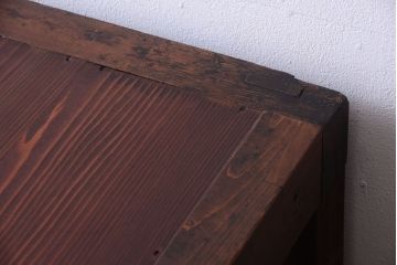 アンティーク家具　古民具・骨董　明治〜大正　横桟引き戸のアンティーク重ね水屋箪笥