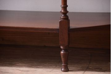 アンティーク家具　マホガニー材　イギリスアンティークの面取りガラス入り高級ミラーキャビネット