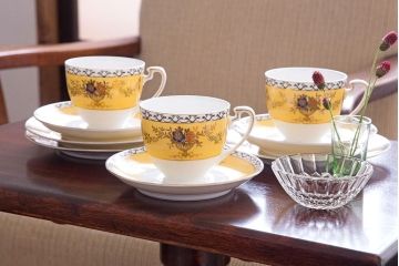 アンティーク雑貨　オールドノリタケ　海外(英国)輸出品　マルキ　カップ&ソーサー3客セット(洋食器)(1)