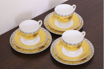 アンティーク雑貨　オールドノリタケ　海外(英国)輸出品　マルキ　カップ&ソーサー3客セット(洋食器)(1)