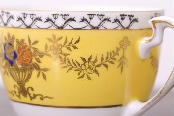 アンティーク雑貨　オールドノリタケ　海外(英国)輸出品　マルキ　カップ&ソーサー3客セット(洋食器)(1)