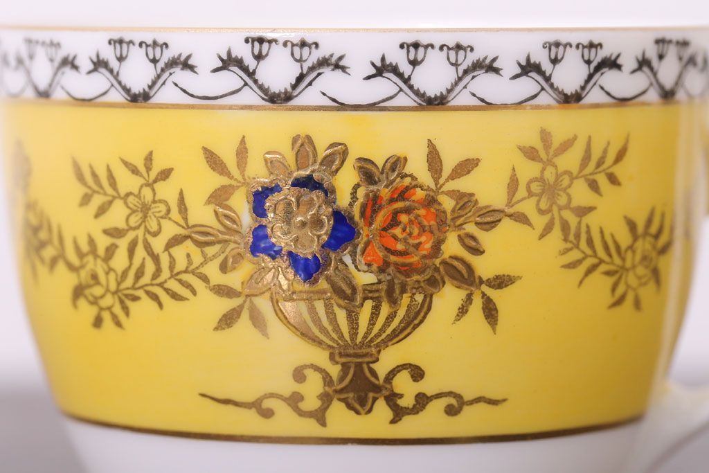 アンティーク雑貨　オールドノリタケ　海外(英国)輸出品　マルキ　カップ&ソーサー3客セット(洋食器)(1)