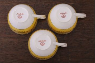 アンティーク雑貨　オールドノリタケ　海外(英国)輸出品　マルキ　カップ&ソーサー3客セット(洋食器)(1)