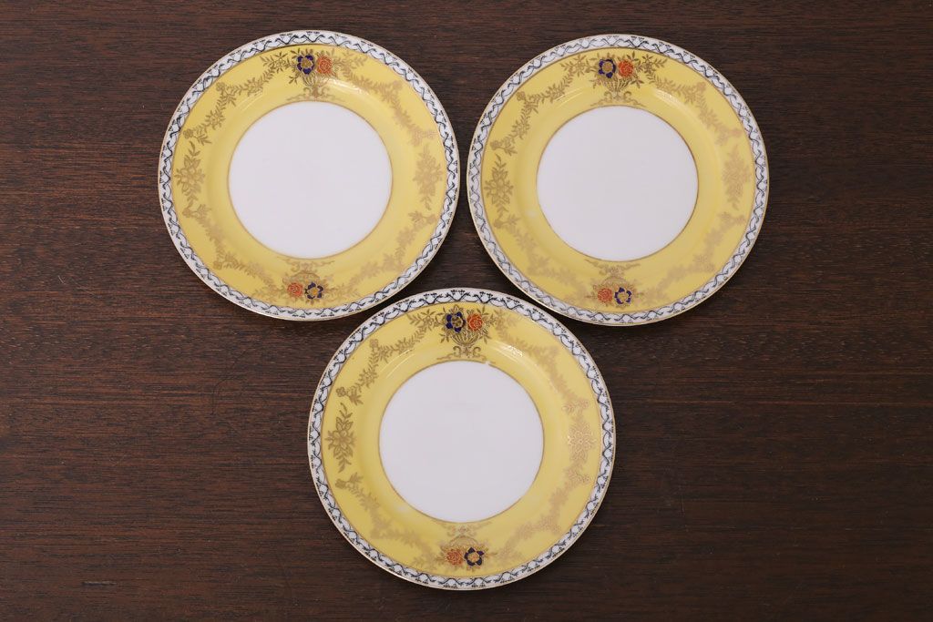 アンティーク雑貨　オールドノリタケ　海外(英国)輸出品　マルキ　カップ&ソーサー3客セット(洋食器)(1)