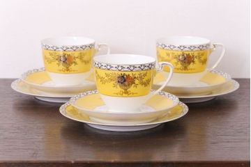 アンティーク雑貨　オールドノリタケ　海外(英国)輸出品　マルキ　カップ&ソーサー3客セット(洋食器)(2)