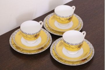 アンティーク雑貨　オールドノリタケ　海外(英国)輸出品　マルキ　カップ&ソーサー3客セット(洋食器)(2)