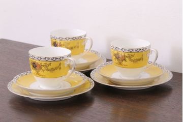 アンティーク雑貨　オールドノリタケ　海外(英国)輸出品　マルキ　カップ&ソーサー3客セット(洋食器)(2)