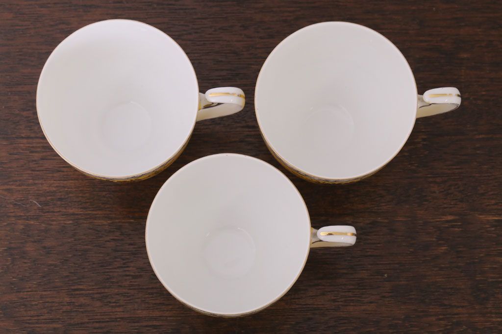アンティーク雑貨　オールドノリタケ　海外(英国)輸出品　マルキ　カップ&ソーサー3客セット(洋食器)(2)