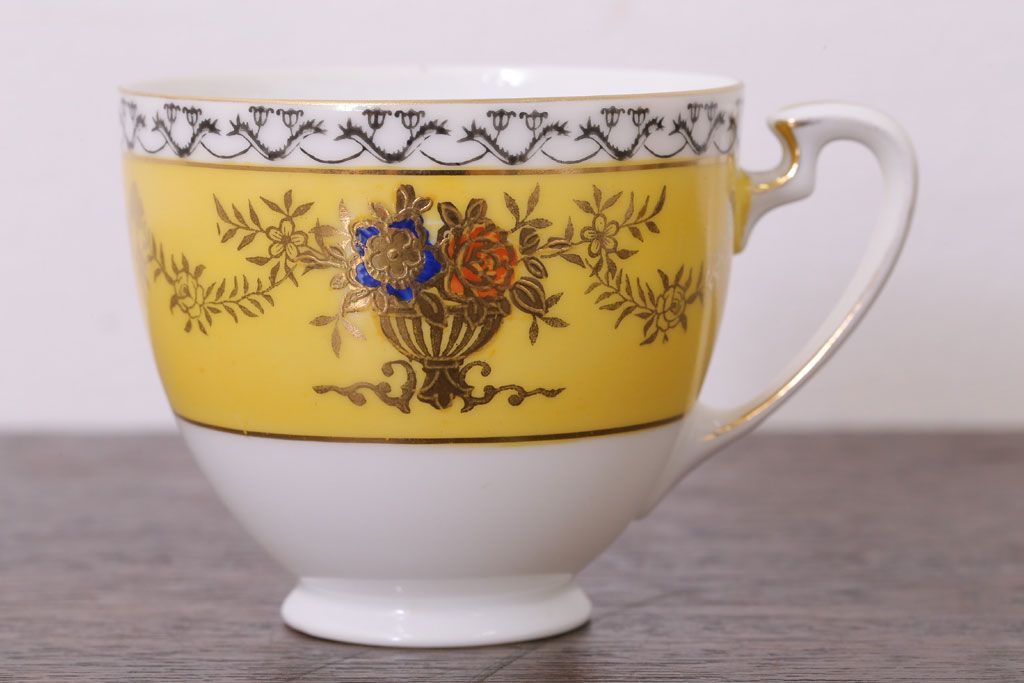 アンティーク雑貨　オールドノリタケ　海外(英国)輸出品　マルキ　カップ&ソーサー3客セット(洋食器)(2)