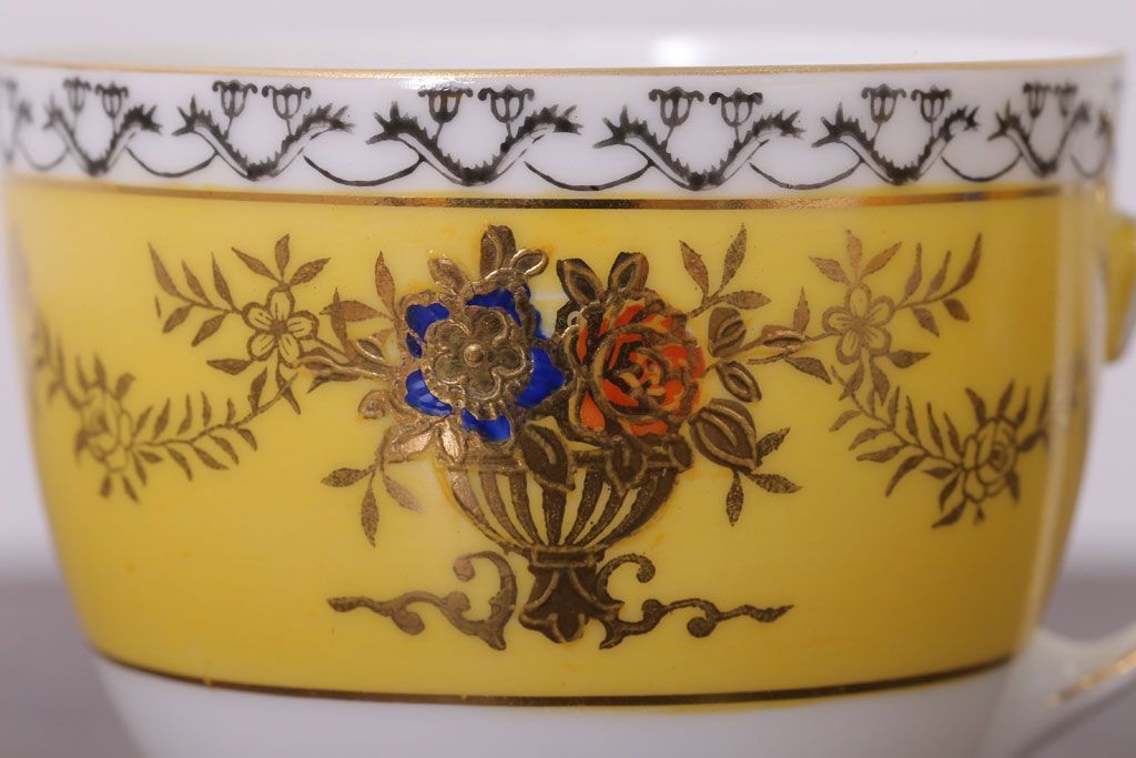 アンティーク雑貨　オールドノリタケ　海外(英国)輸出品　マルキ　カップ&ソーサー3客セット(洋食器)(2)